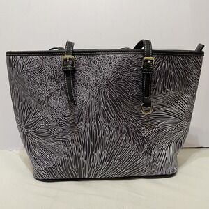 Kini Zamora Silversword Tote Bag Black & White Purse Shoulder Bag Handbag